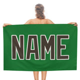Custom Emerald Green Brown Beach Towel