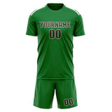 Custom Emerald Green Brown Soccer Jersey