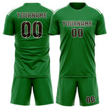 Custom Emerald Green Brown Soccer Jersey