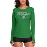 Custom Emerald Green Green Women's Long-Sleeve Shirt