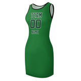Custom Emerald Green Green Sleeveless Vest Dress