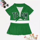 Custom Emerald Green Green Cheerleading Uniform Set