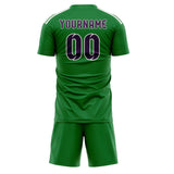 Custom Emerald Green Purple Soccer Jersey