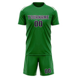 Custom Emerald Green Purple Soccer Jersey