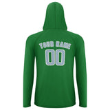 Custom Emerald Green Light Blue UV-Hoodie