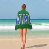 Custom Emerald Green Sky Blue Beach Towel