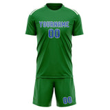 Custom Emerald Green Sky Blue Soccer Jersey
