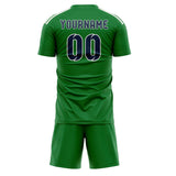 Custom Emerald Green Blue Soccer Jersey