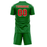 Custom Emerald Green Orange Red Soccer Jersey