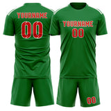 Custom Emerald Green Orange Red Soccer Jersey