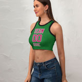 Custom Emerald Green Pink Sleeveless Tank Top