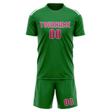 Custom Emerald Green Pink Soccer Jersey