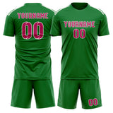 Custom Emerald Green Pink Soccer Jersey