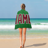 Custom Emerald Green Crimson Red Beach Towel