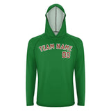 Custom Emerald Green Coral Red UV-Hoodie
