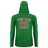 Custom Emerald Green Coral Red UV-Hoodie