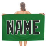 Custom Emerald Green Black Beach Towel