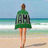 Custom Emerald Green Black Beach Towel