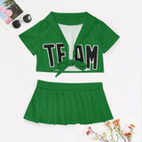Custom Emerald Green Black Cheerleading Uniform Set
