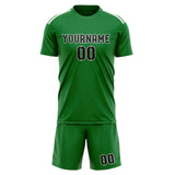 Custom Emerald Green Black Soccer Jersey