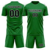 Custom Emerald Green Black Soccer Jersey