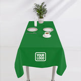 Custom Emerald Green White Square Table Cloth