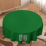 Custom Emerald Green White Round Table Cloth