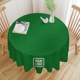 Custom Emerald Green White Round Table Cloth