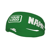 Custom Emerald Green White Sports headband