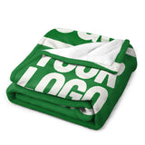Custom Emerald Green White Blanket