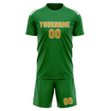 Custom Emerald Green Yellow Soccer Jersey