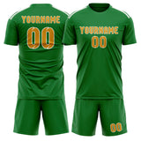 Custom Emerald Green Yellow Soccer Jersey