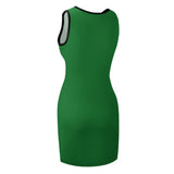 Custom Emerald Green Dark Grey Sleeveless Vest Dress