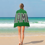 Custom Emerald Green Dark Grey Beach Towel