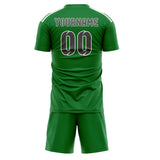 Custom Emerald Green Dark Grey Soccer Jersey
