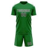 Custom Emerald Green Dark Grey Soccer Jersey