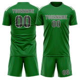 Custom Emerald Green Dark Grey Soccer Jersey