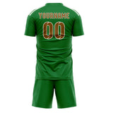 Custom Emerald Green Khaki Soccer Jersey