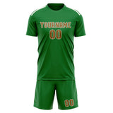 Custom Emerald Green Khaki Soccer Jersey