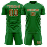 Custom Emerald Green Khaki Soccer Jersey