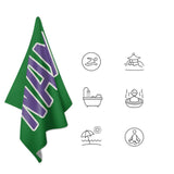 Custom Emerald Green Light Purple Beach Towel