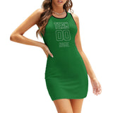 Custom Emerald Green Emerald Green Sleeveless Vest Dress