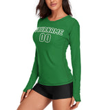 Custom Emerald Green Emerald Green Women's Long-Sleeve Shirt