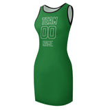 Custom Emerald Green Emerald Green Sleeveless Vest Dress