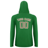 Custom Emerald Green Light Khaki UV-Hoodie