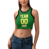 Custom Emerald Green Light Yellow Sleeveless Tank Top
