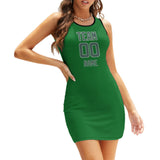 Custom Emerald Green Blue Green Sleeveless Vest Dress
