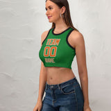Custom Emerald Green Orange Sleeveless Tank Top