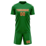 Custom Emerald Green Orange Soccer Jersey