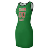 Custom Emerald Green Copper Rose Sleeveless Vest Dress